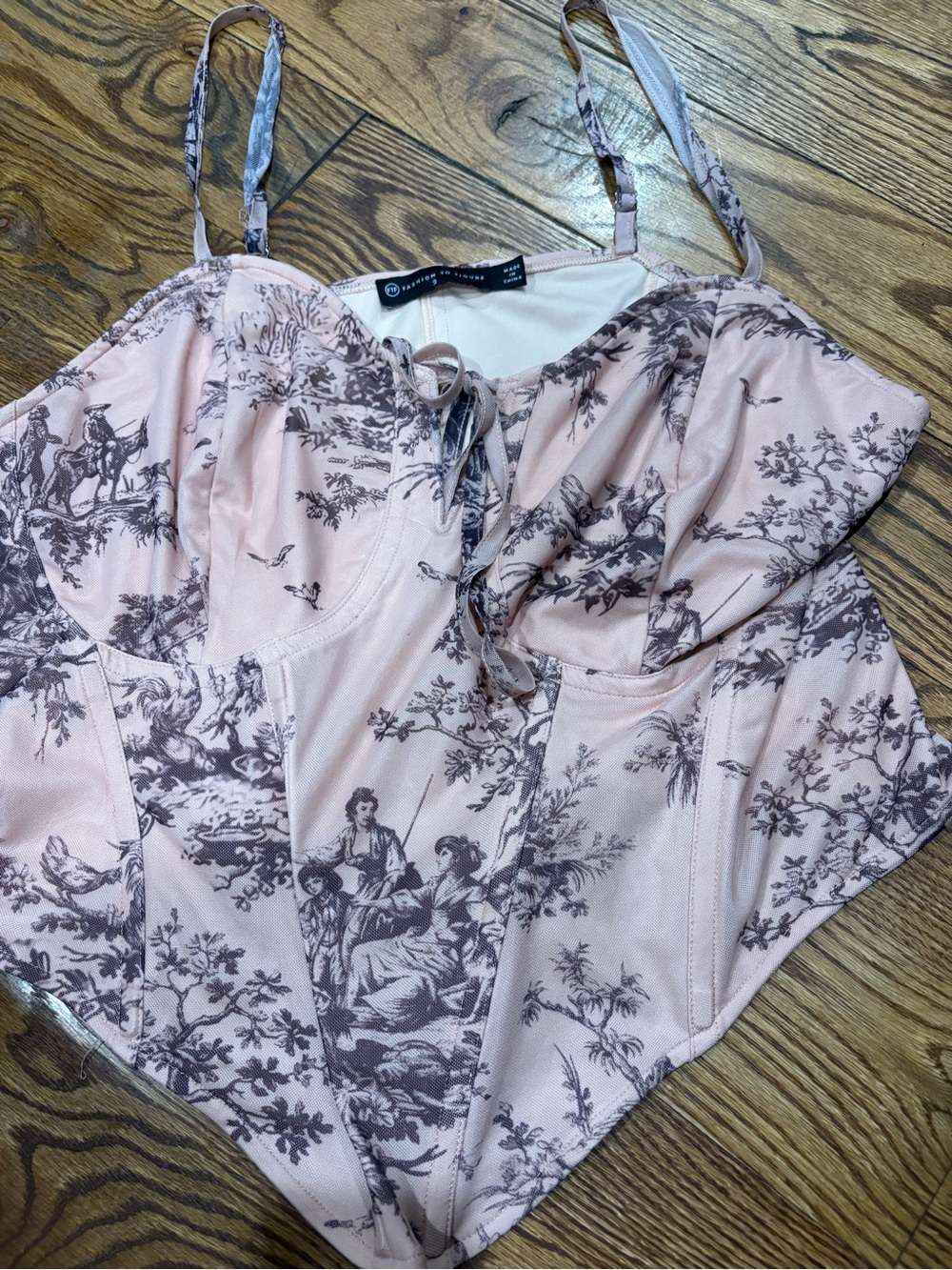 Fashion to Figure Pink Toile Bustier Corset